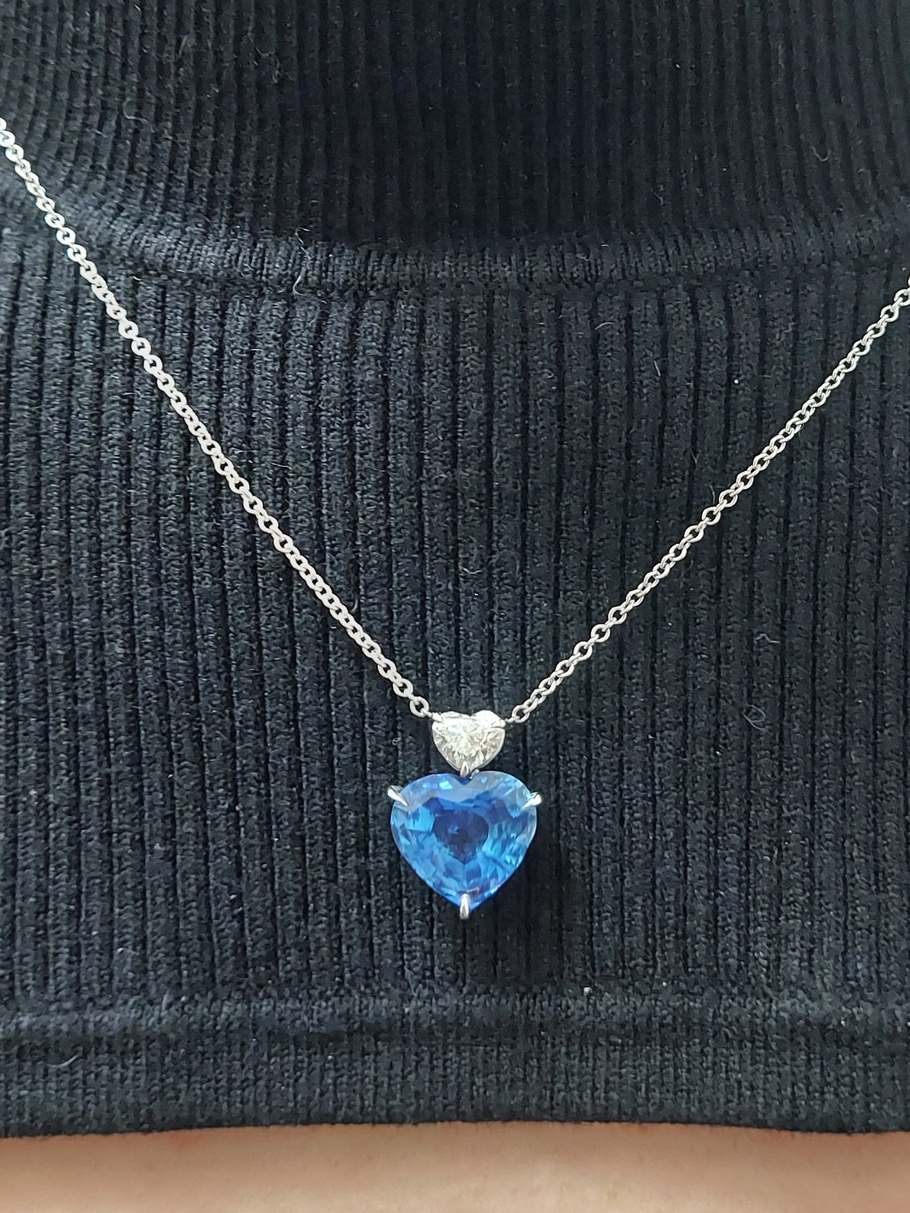 8.5 Carat Sapphire & Diamond Pendant