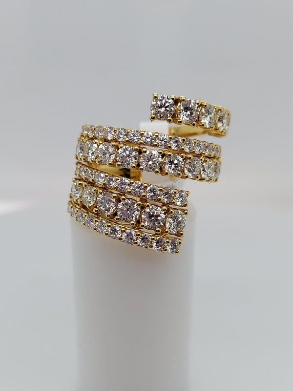 3.96 Carat Diamond Multi Row Ring