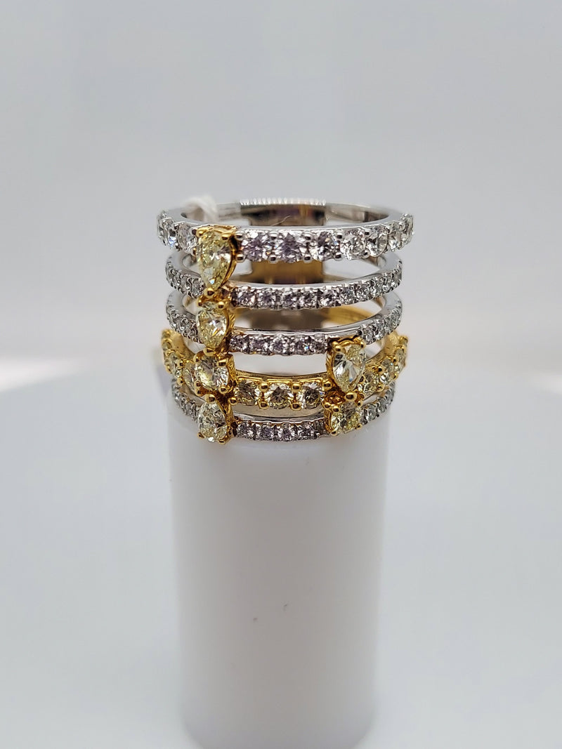 Fancy Color Multistone Diamond Ring