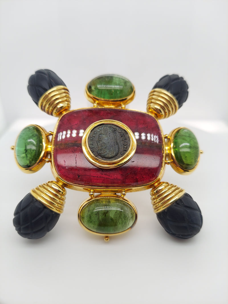 Gemstones Art Deco Brooch