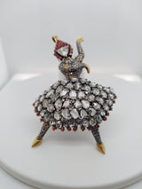 Diamond Dancing Woman Brooch