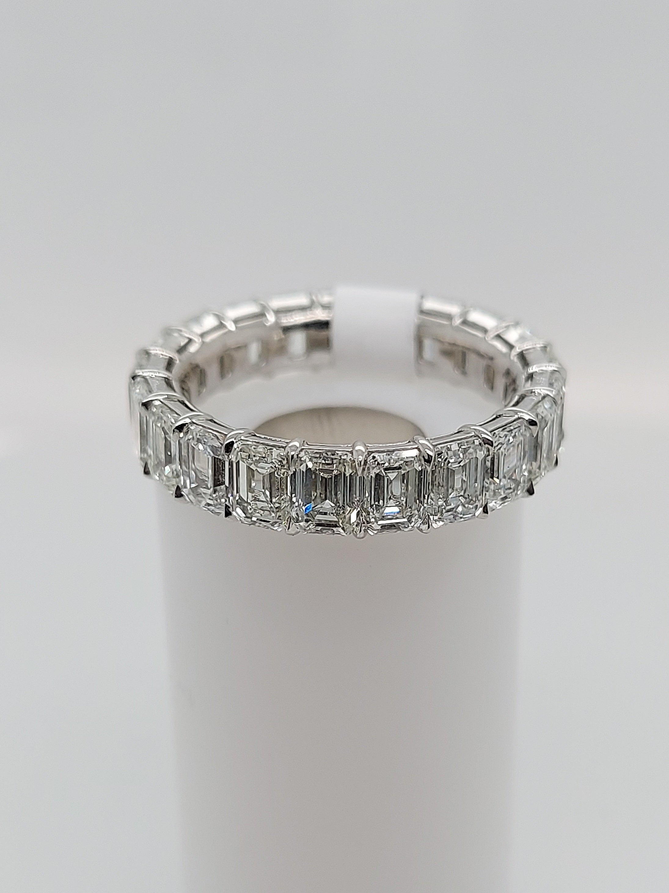 7.75 Carat Emerald Cut Diamond Eternity Band