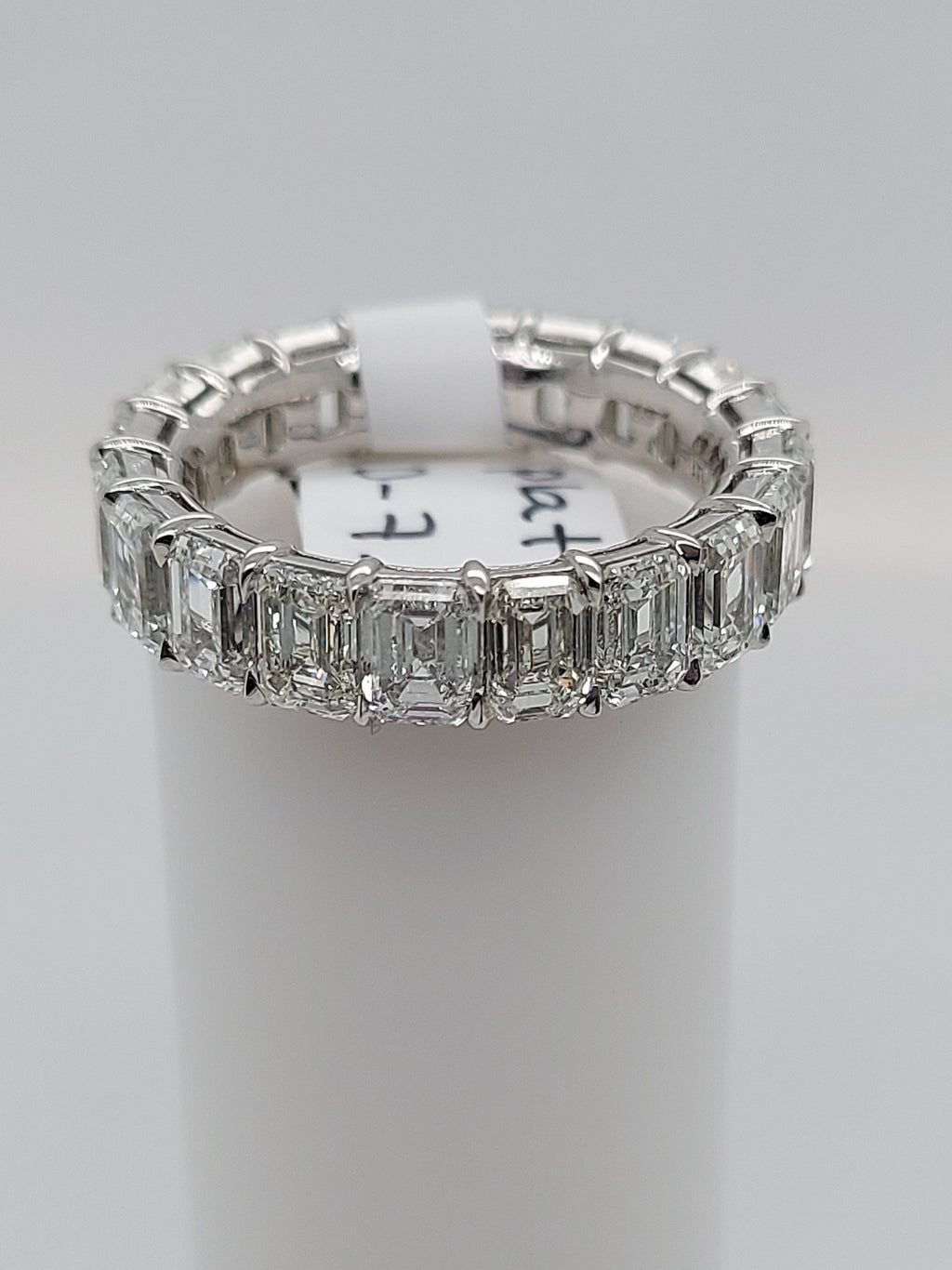 6.50 Carat Emerald Cut Diamond Eternity Band