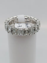 6.50 Carat Emerald Cut Diamond Eternity Band