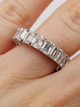 6.50 Carat Emerald Cut Diamond Eternity Band