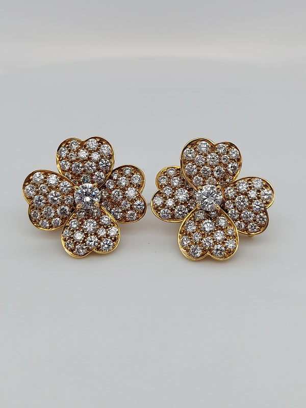 Van Cleef & Arpels Cosmos Diamond Clip On Earrings