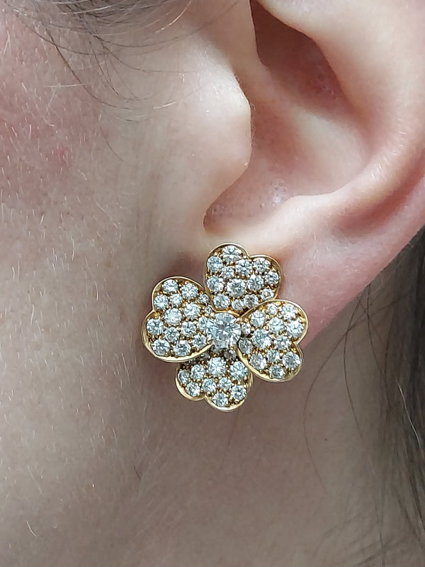 Van Cleef & Arpels Cosmos Diamond Clip On Earrings