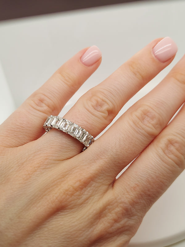 9 Carat Emerald Cut Diamond Eternity Band