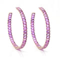 55 Carat Purple Sapphire Hoops