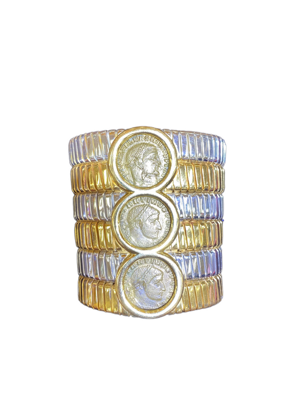 Bvlgari Vintage Triple Coin Tubogas Bracelet