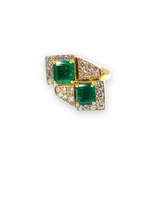 David Webb Emerald and Diamond Ring