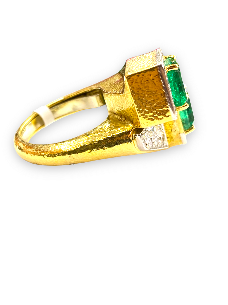 David Webb Emerald and Diamond Ring