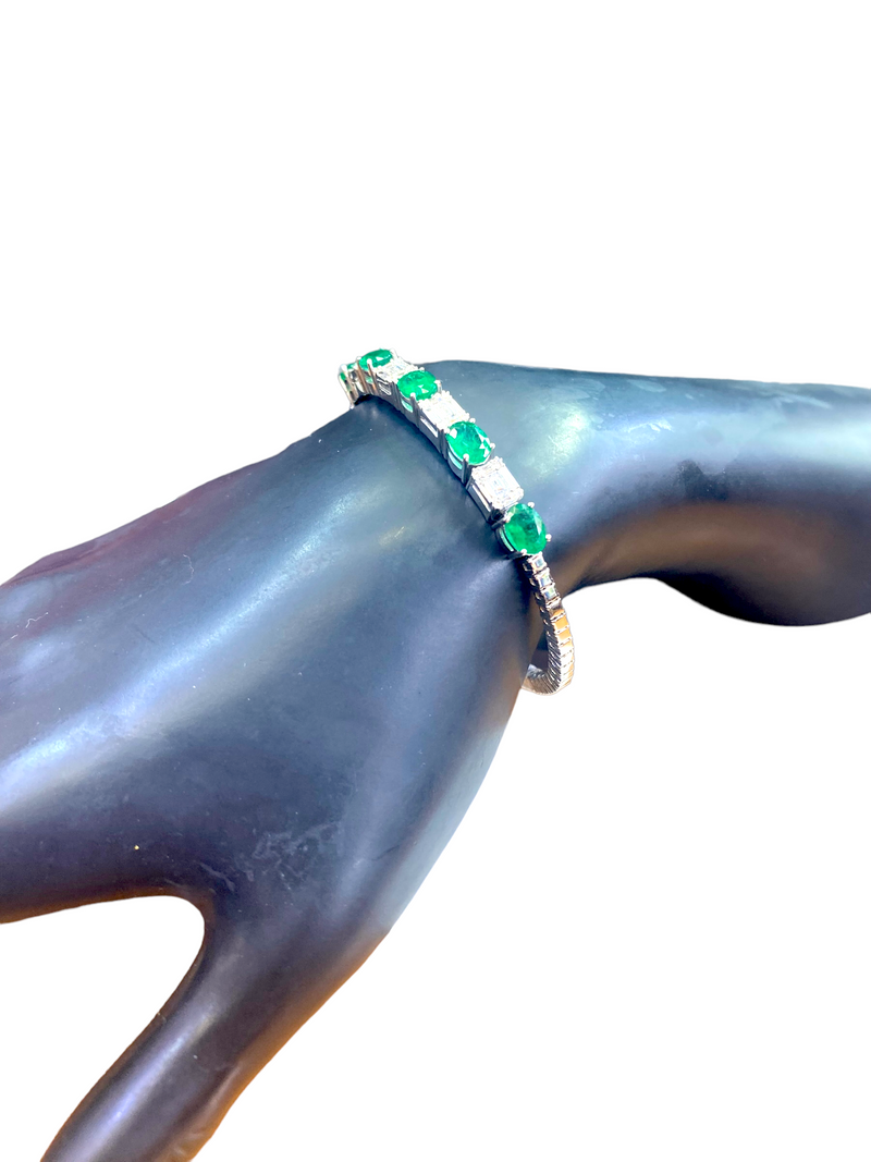 Emerald and Diamond Bangle