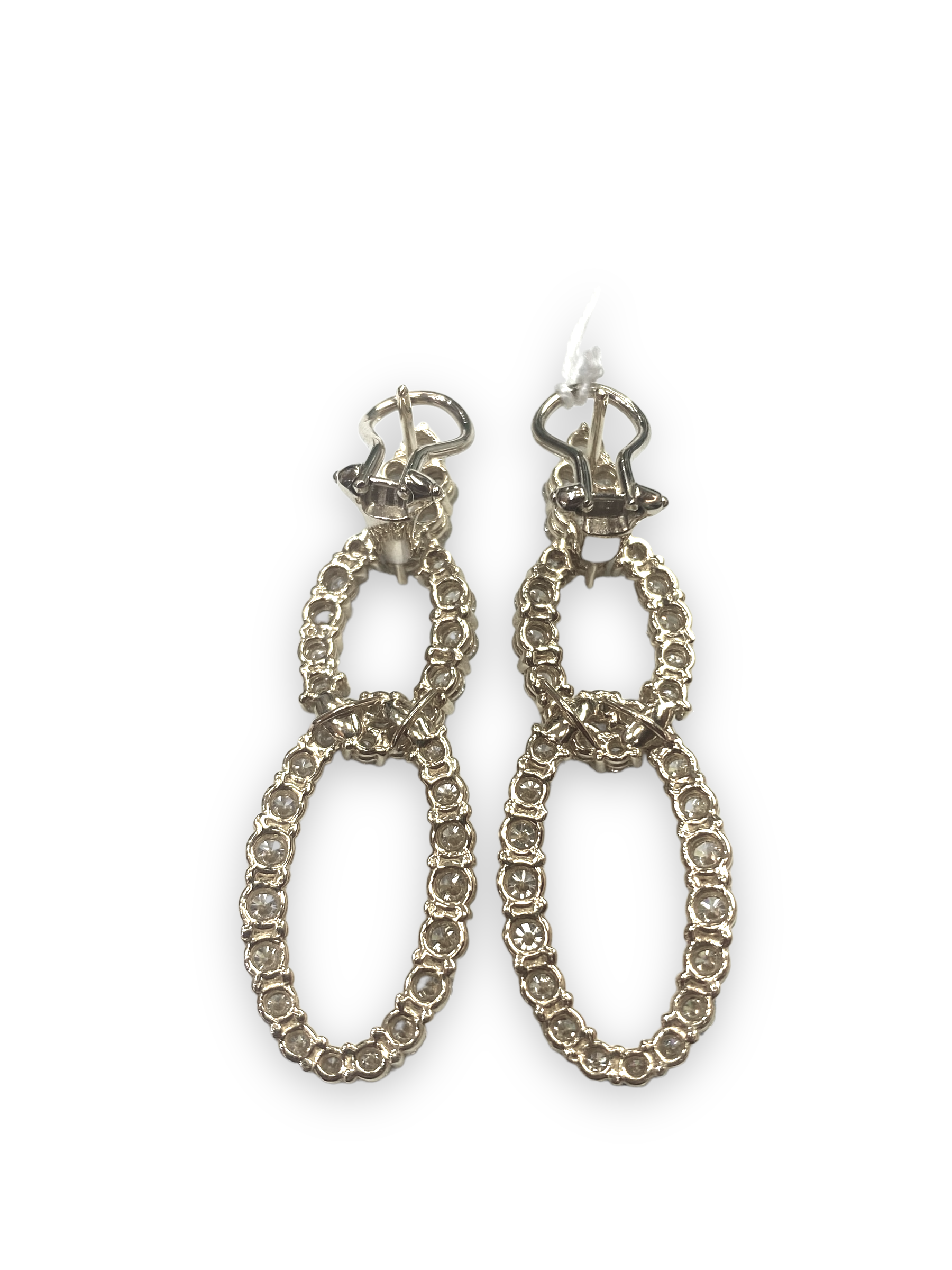 18K Yellow Gold 6.06 Carat Diamond Interlocking Hoop Earrings