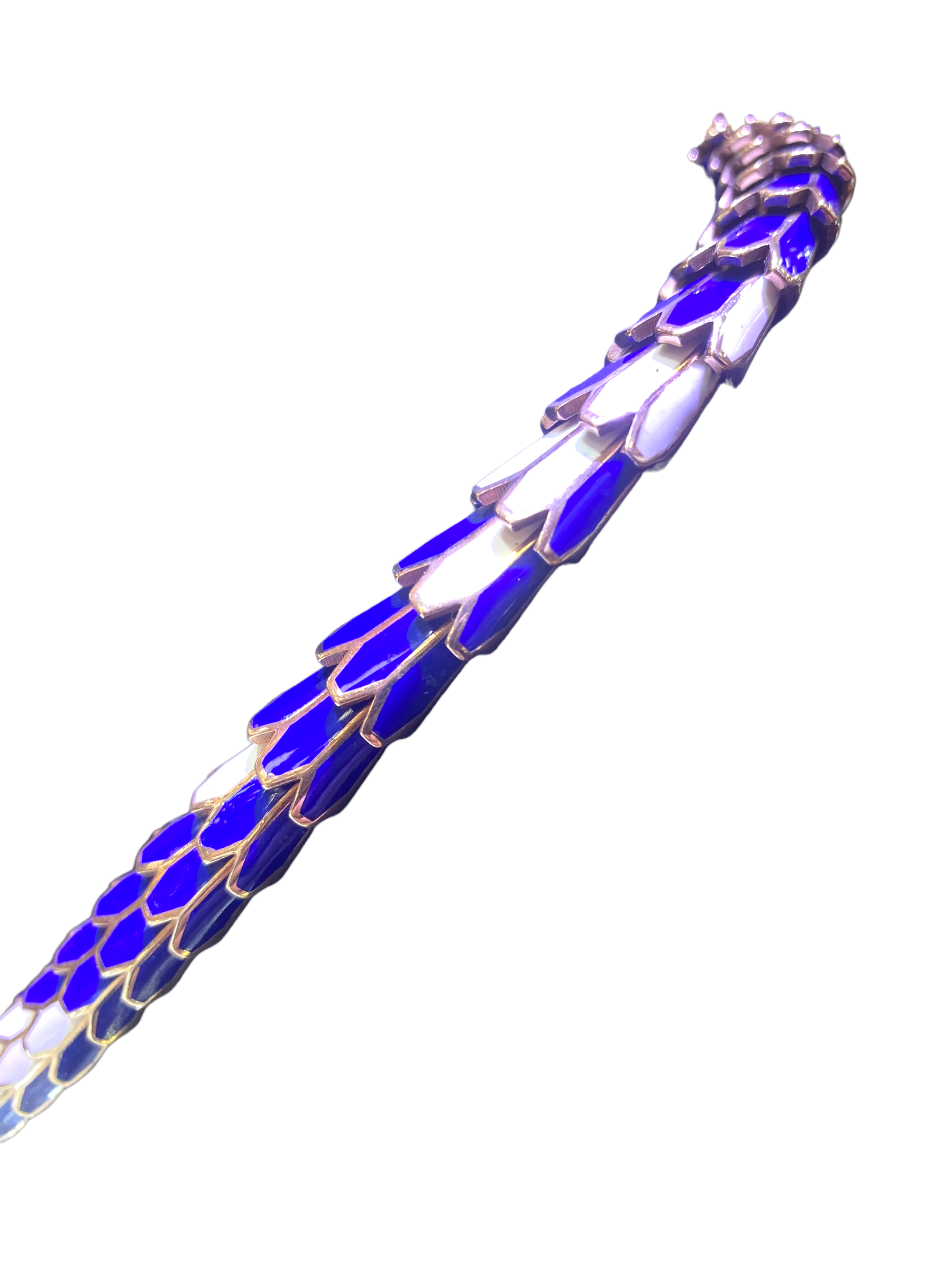 Blue Enamel Diamond Snake Necklace