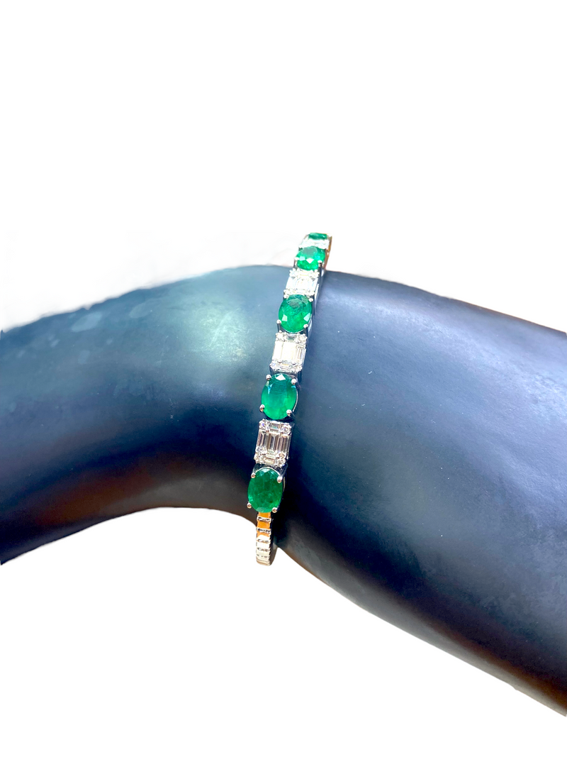 Emerald and Diamond Bangle