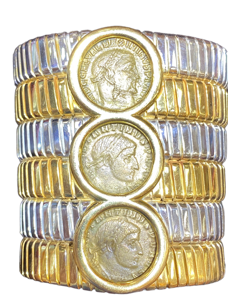 Bvlgari Vintage Triple Coin Tubogas Bracelet