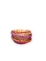 DE GRISOGONO ALLEGRA DIAMOND 4.20CT ORANGE PINK SAPPHIRE GOLD RING