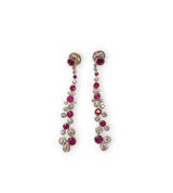 Graff 18K White Gold 3.97 Ct Diamond and Ruby Infinity Drop Earrings