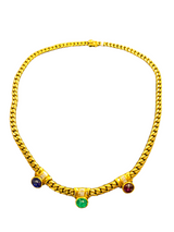 Bvlgar Multi Gem and Diamond Yellow Gold Necklace