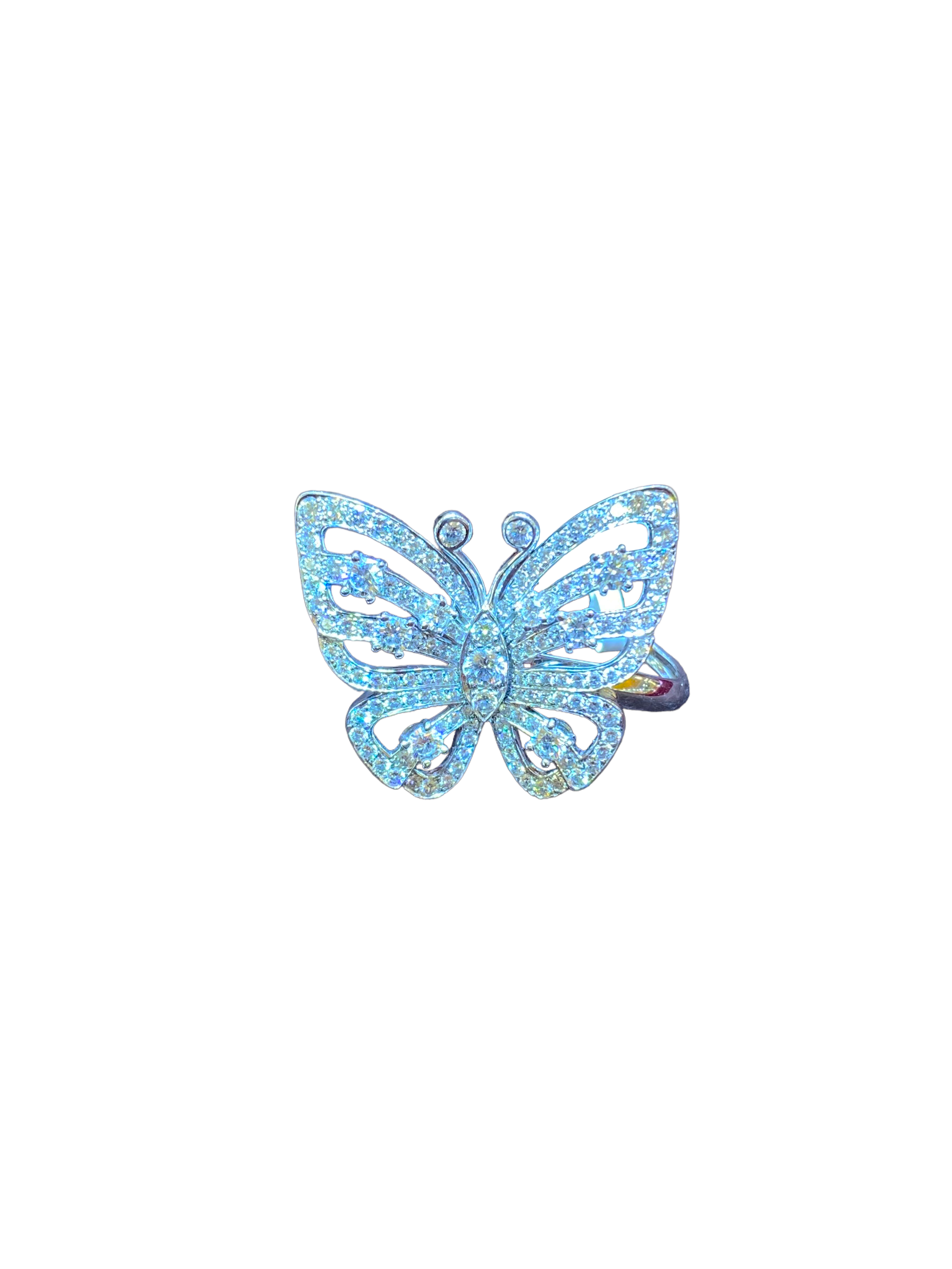 Flying Butterfly Between the Finger Ring