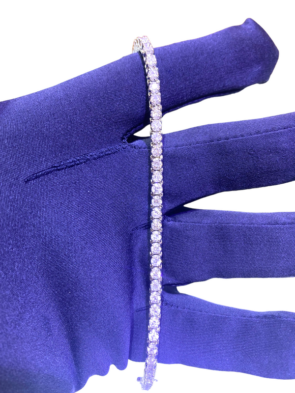 14K WHITE GOLD 5.0 CT DIAMOND TENNIS BRACELET