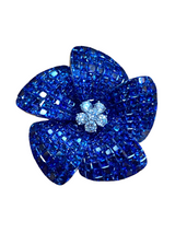 Small Sapphire and Diamond Brooch