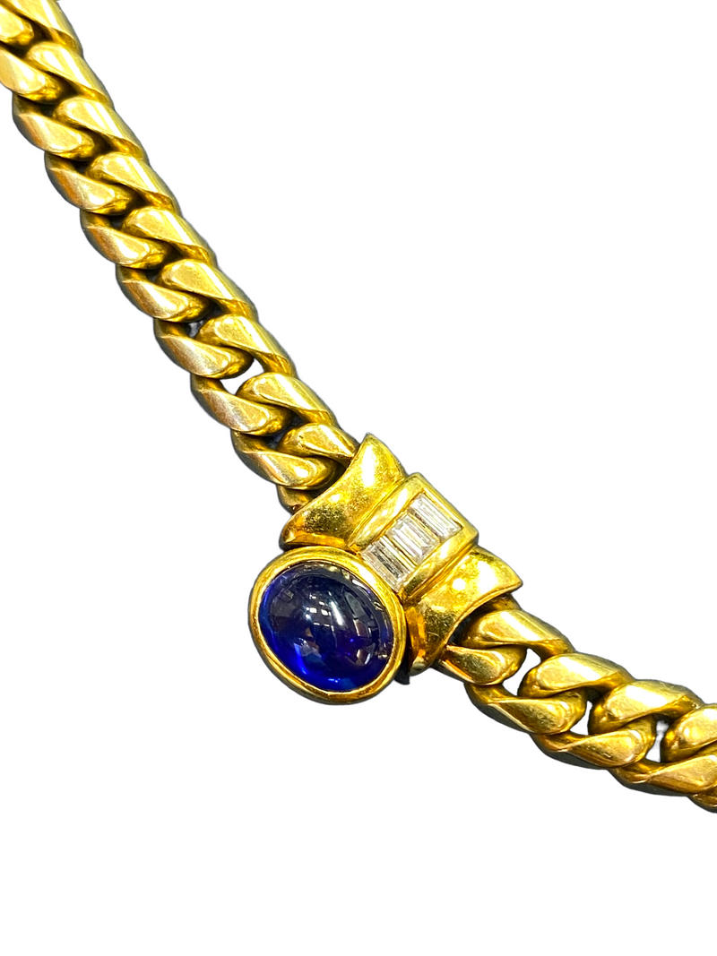 Bvlgar Multi Gem and Diamond Yellow Gold Necklace