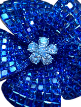 Small Sapphire and Diamond Brooch