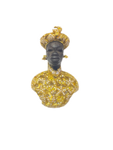 Blackamoor Diamond and Gold Brooch