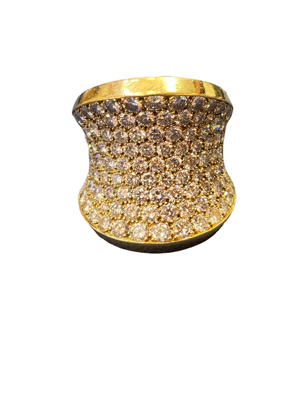 Cartier Pave Set Diamond Chalice Ring in 18k Rose Gold