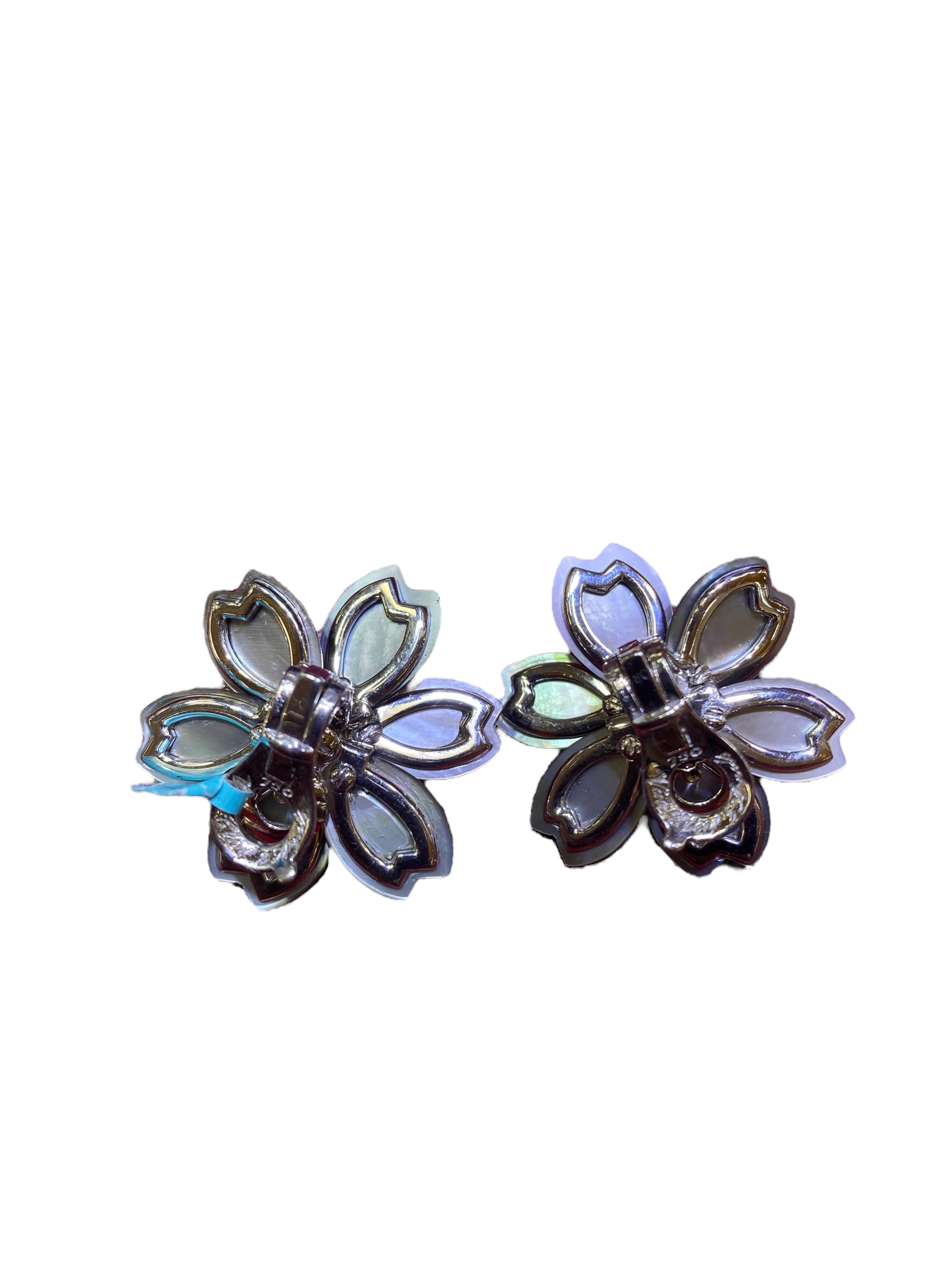 Van Cleef & Arpels Mother Of Pearl Rose De Noe Earrings Small Model