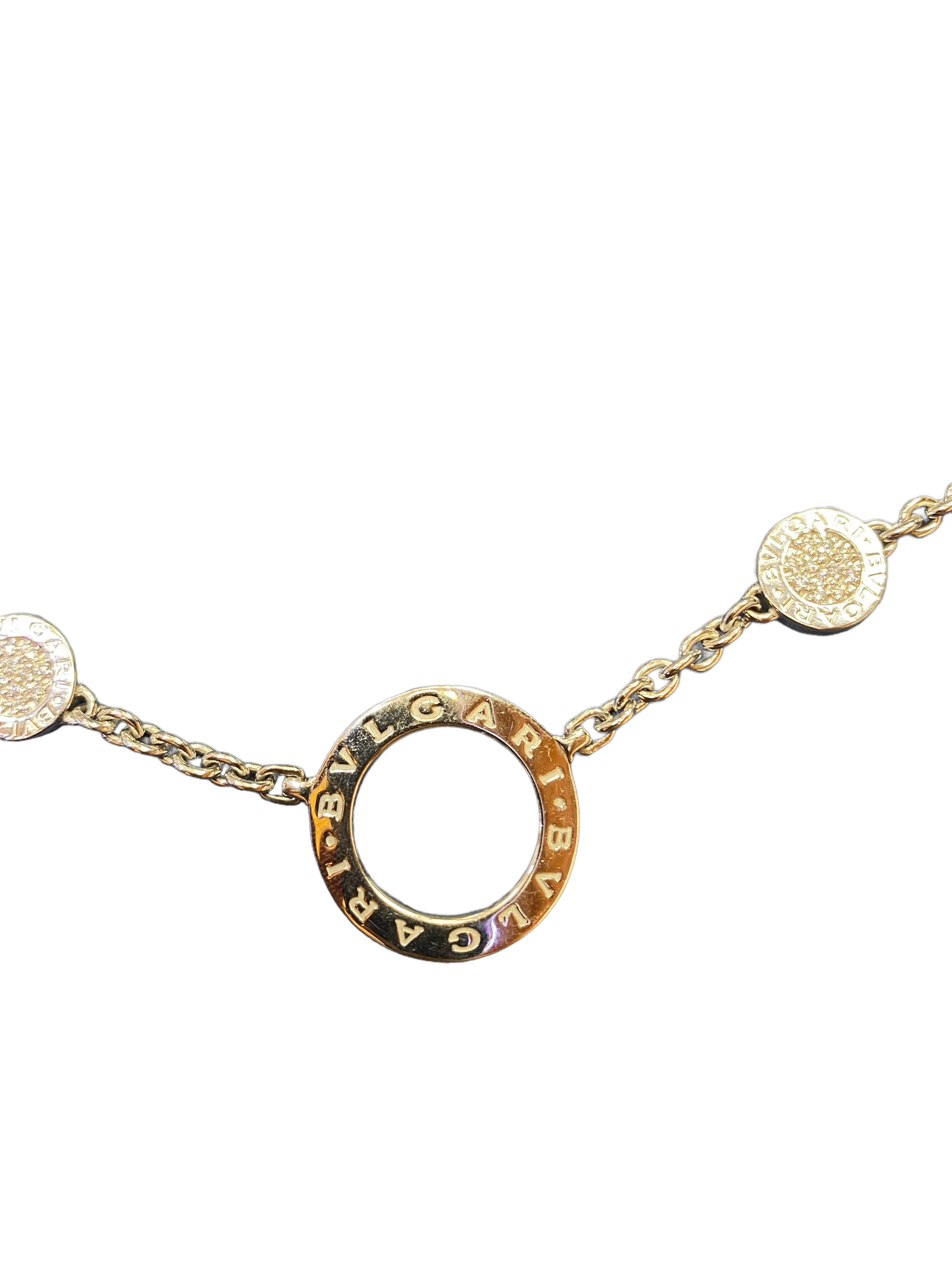Bvlgari 18 Kt White Gold Signature 7 Circle Diamond Link