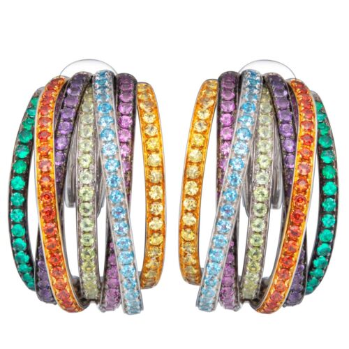 De Grisogono Allegra 18k White Gold Colorful Stones Earrings